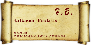 Halbauer Beatrix névjegykártya