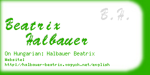 beatrix halbauer business card